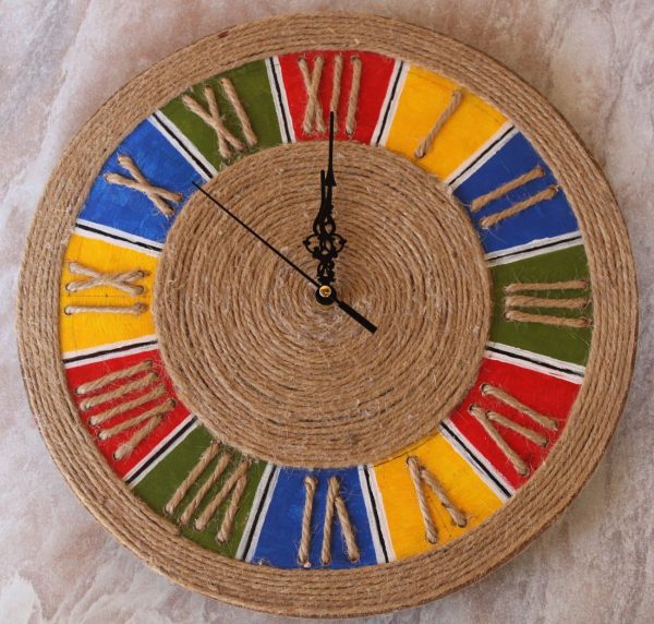 Jute wall clock